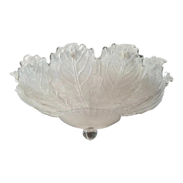 1960s Clear Graniglia Murano Flush Mount For Sale