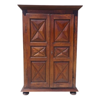 Louis XIII Style Walnut Wardrobe with Diamond Points For Sale