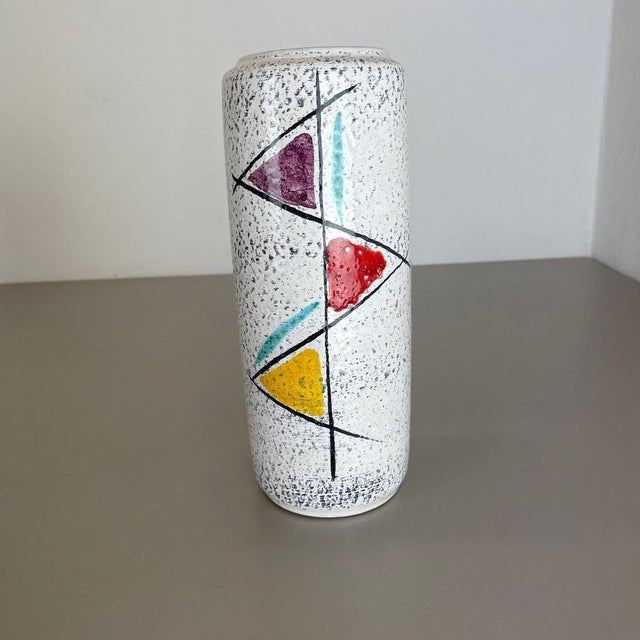 Graphic Fat Lava Multi-Color Vase from Scheurich, Germany Wgp, 1970s For Sale - Image 3 of 18