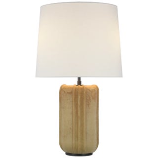Thomas O'Brien for Visual Comfort Signature Minx Large Table Lamp in Yellow Oxide with Linen Shade For Sale