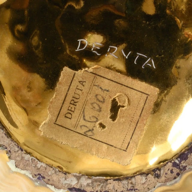 Gold Gold Ceramic Vase from Maioliche Deruta, 1950s For Sale - Image 8 of 13