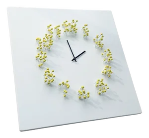 Mocapwhite-Yellow Illusionistic Wall Clock by Jan Paul