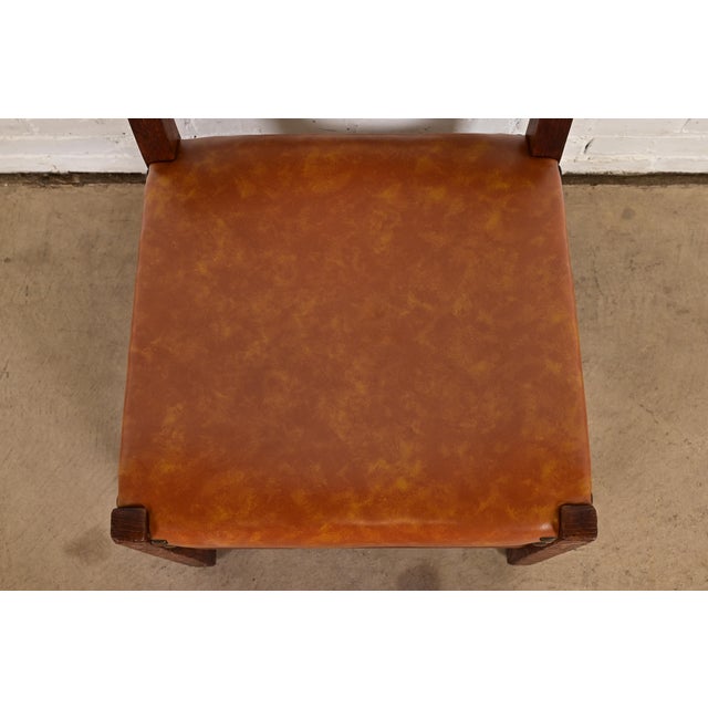 Wood L. & J. G. Stickley Antique Mission Oak Arts & Crafts Ladder Back Desk Chair or Side Chair, Circa 1910 For Sale - Image 7 of 12