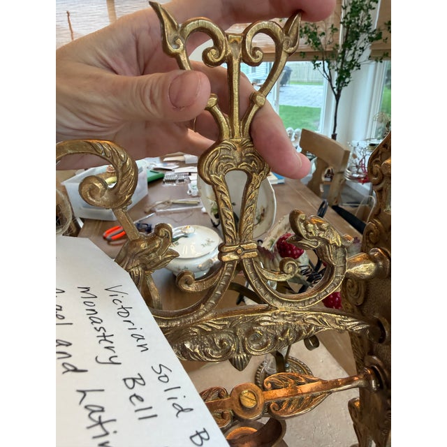 Metal 1970s Celestial Meets the Sea Brass Monastery Bell For Sale - Image 7 of 12