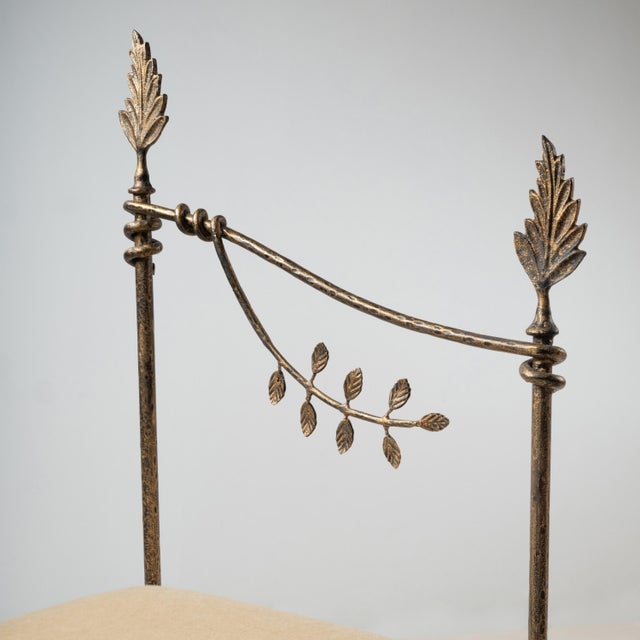 Chair with Iron Foliage and Mohair Velvet Seat, 1960s, in Flawless conditions. Designed 1960 to 1969