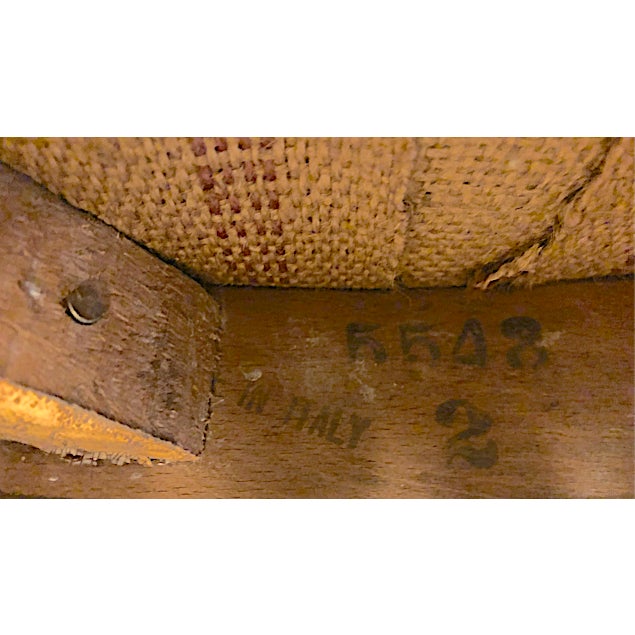 Vintage Italian Neoclassical Revival Side Chair, Carved Rosette Crest, Round Upholstered Seat, Mid-20th Century For Sale - Image 9 of 14