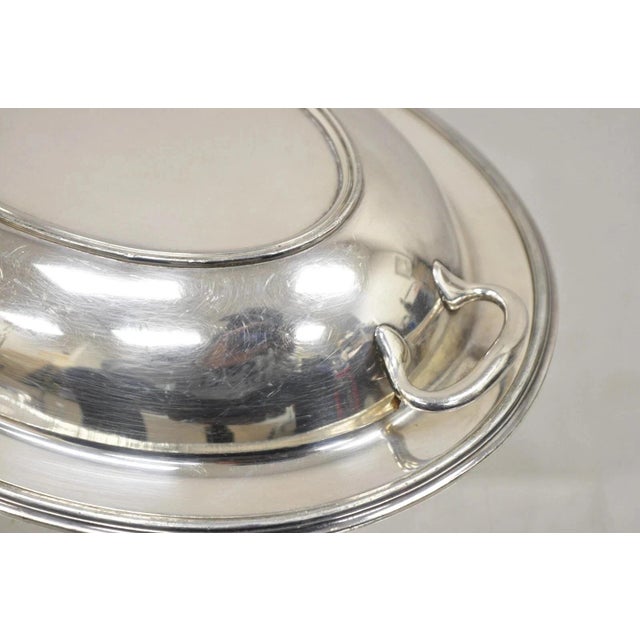 Wilcox Silver Plate Co. Vintage Wilcox Sp Co Oval Silver Plated Vegetable Serving Platter W "K" Monogram For Sale - Image 4 of 11
