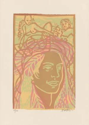 Limited Edition 1970 Linocut "The Dream 1" by Alessandro Nastasio