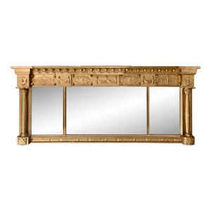 English Adam Neoclassical Triple Panel Overmantel Mirror