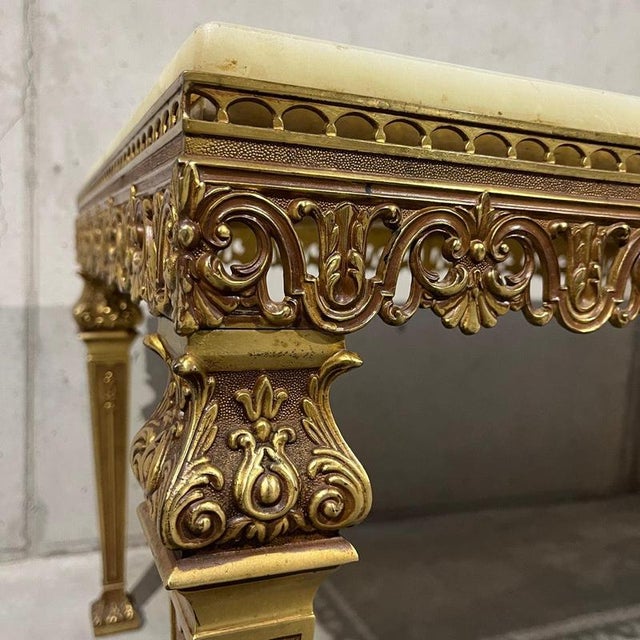 Living Room Table in Brass and Marble For Sale - Image 6 of 13