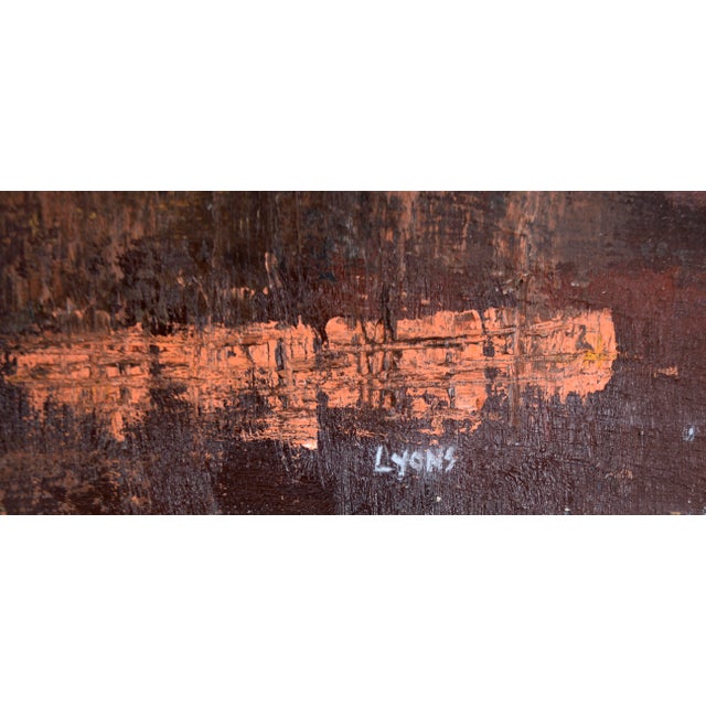 Blue Factories - Industrial Landscape in Oil on Linen by Doris Lyons Hoover For Sale - Image 8 of 10