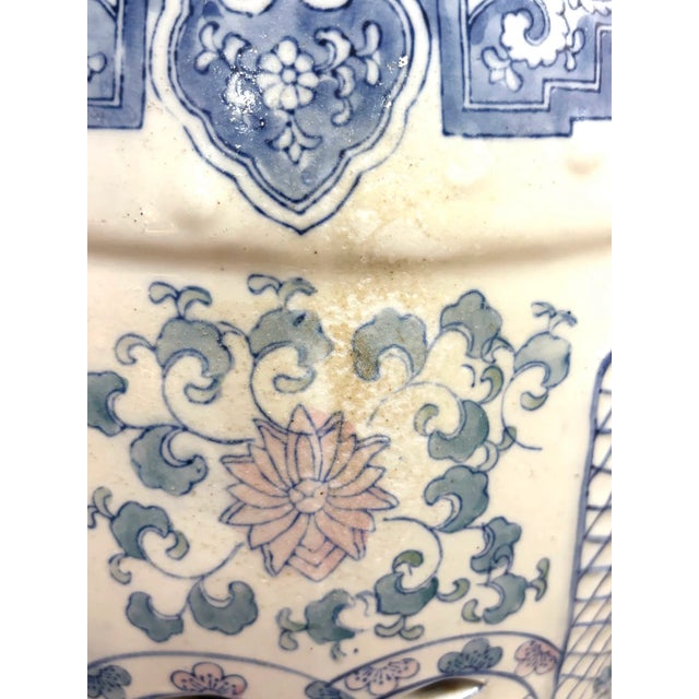 Ceramic White/Blue/Pink Ceramic Chinese Garden Stool For Sale - Image 7 of 7