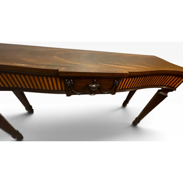 Henkel-Harris Virginia Galleries Federal Inlaid Flame Mahogany Hepplewhite Console Sofa Table For Sale - Image 13 of 18