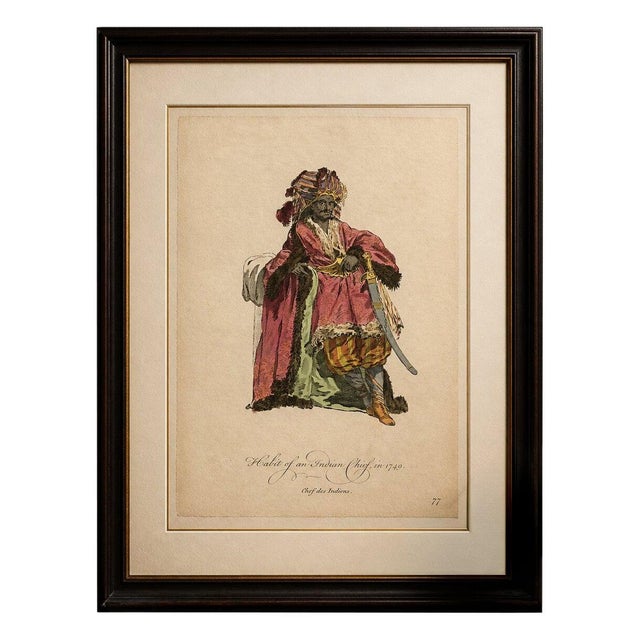 European School Artist, Indian Chief, Exotic Dress & Arms, 1749, Engraving For Sale - Image 9 of 9