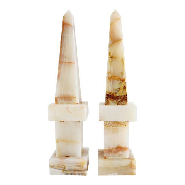 Decorative Onyx Obelisks-A Pair For Sale