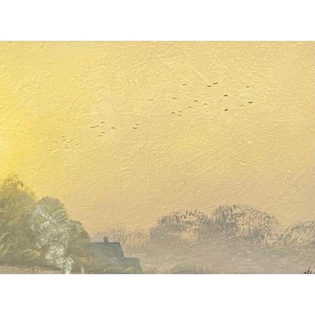 Country Lane to Farmhouse & Birds in English Countryside by 20th Century Artist Circa 1990 For Sale - Image 9 of 18