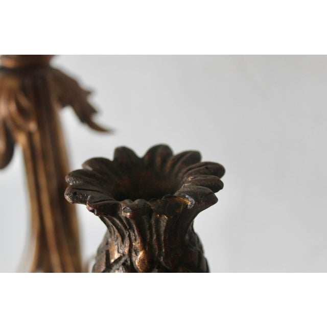 Late 20th Century Monumental French Regency Style Gilded Wall Candle Sconces-a Pair For Sale - Image 5 of 18