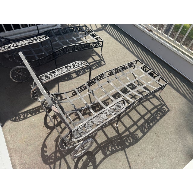 Hollywood Regency Pair of Vintage Molla Cast Aluminum Chaise Lounges For Sale - Image 3 of 15