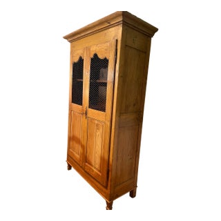 French Cheese Armoire, Circa 1860 — Louis XV Pine, Documented Provenance For Sale