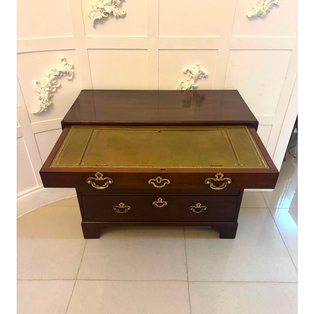 Wood Antique George II Mahogany Chest of Drawers with Fitted Writing Desk, 1750 For Sale - Image 7 of 18