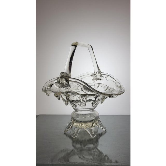 Murano Glass Basket, 1950s For Sale - Image 9 of 9