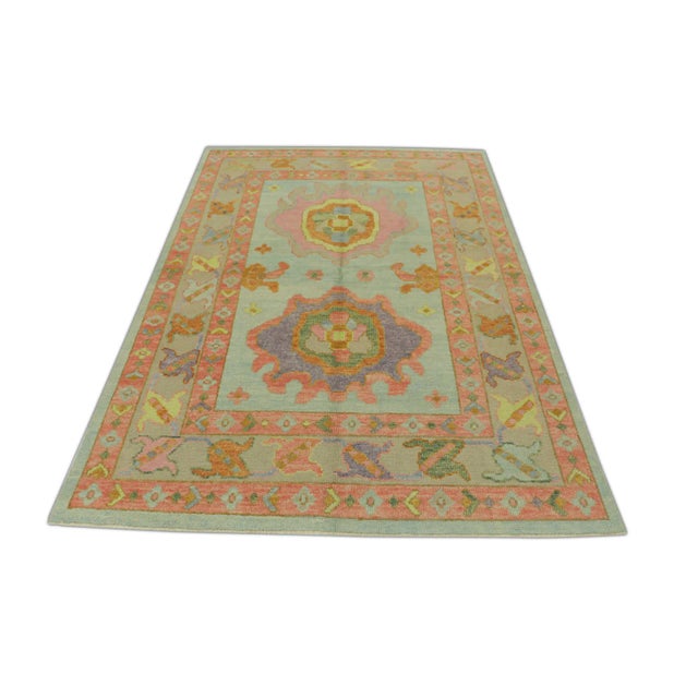 Early 21st Century Modern Turkish Oushak Rug 5' x 6'9" For Sale - Image 5 of 6