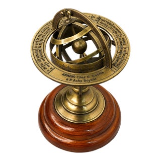 Vintage MCM Zodiac Armillary Brass Sphere Globe For Sale