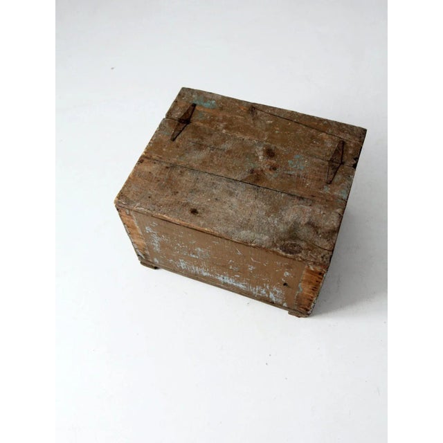 Farmhouse Vintage Rustic Wooden Box For Sale - Image 3 of 12