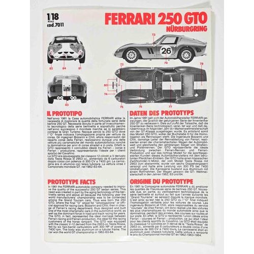 Die-Cast Metal Kit, Ferrari 250 Gto Nürburgring, 1:18 Scale from Burago, Italy, 1980s For Sale - Image 4 of 5