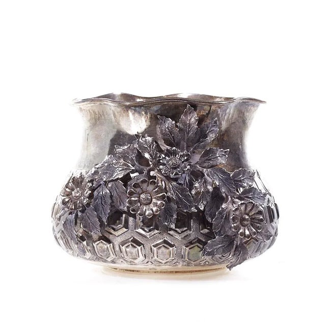 Hazorfim Sterling Silver .925 Floral Bowl For Sale - Image 4 of 9