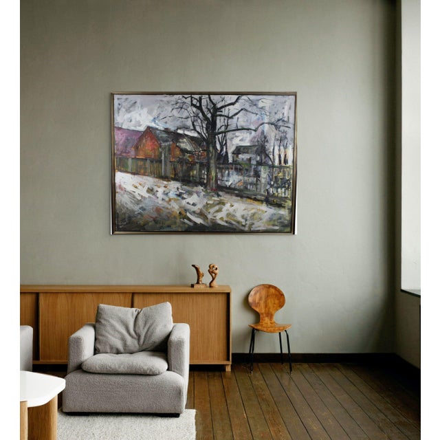 Eugeniusz Wisniewski, Landschaft, Oil on Canvas, 1990s For Sale - Image 4 of 5