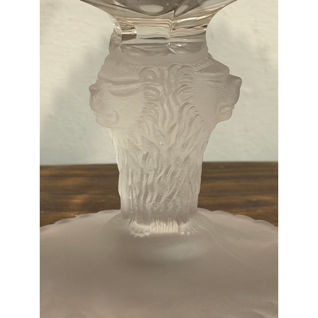 1870s Gillinder & Sons Frosted Lion Covered Glass Compote For Sale - Image 9 of 17
