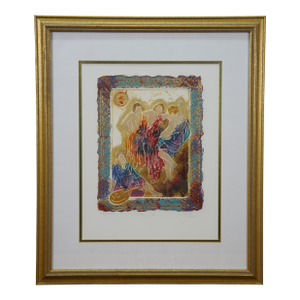 Roy Tonkin Signed Graces IV Mandolin Dancing Carborundum Etching Print 27", Framed