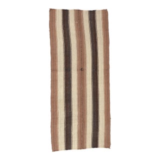 Vintage Striped Turkish Kilim Rug - 3`2″ X 8`10″ For Sale