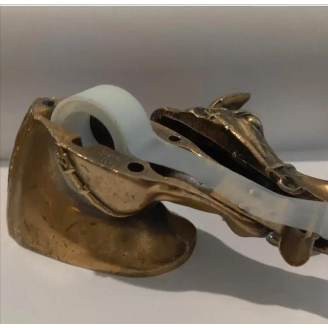 1960s Ted Arnold Ltd. Brass Tone Metal Horse Head Tape Dispenser For Sale In Atlanta - Image 6 of 10