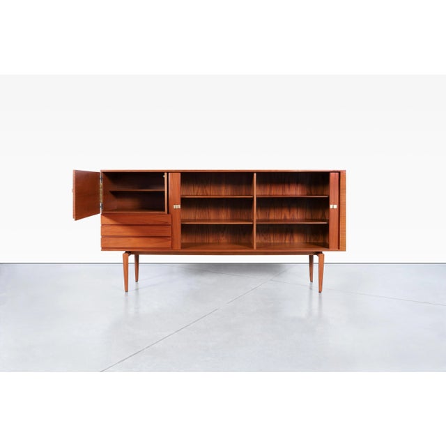 Scandinavian Modern Teak Tambour Door Credenza by h.w. Klein for Bramin For Sale - Image 10 of 12