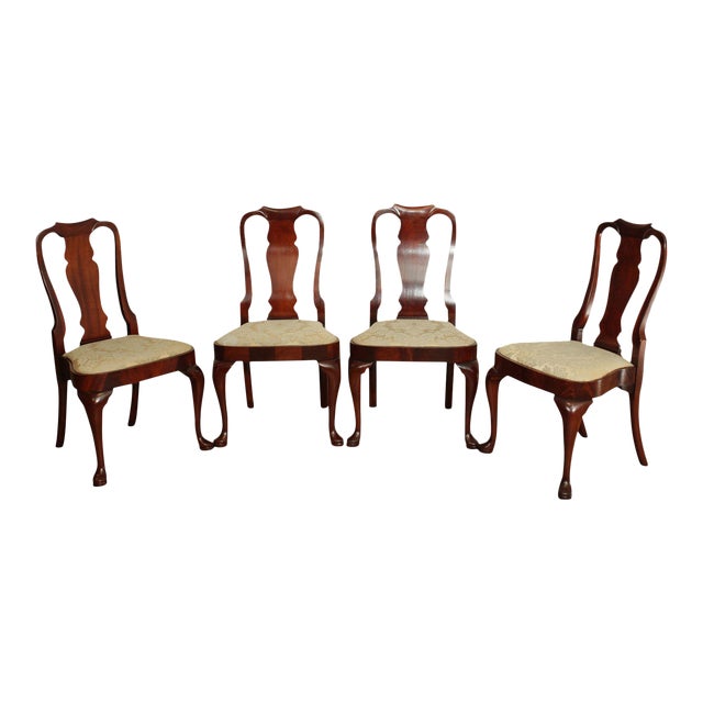 Hickory Chair Queen Anne Set 4 Balloon Seat Dining Chairs Chairish