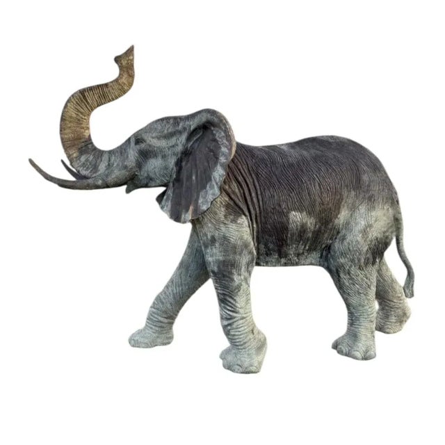 Life-Size Bronze Elephant Sculpture, 1990 For Sale - Image 4 of 6
