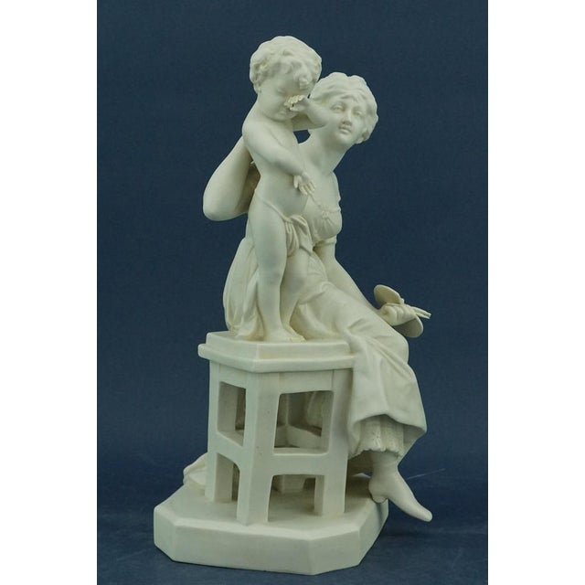 Art Nouveau Biscuit Sculpture Depicting Motherhood from Scheibe-Alsbach, Germany, Late 1800s For Sale - Image 9 of 18