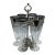 Silver Ombre and Silver Band Pilsner Stemware Set With Caddy by Vitreon Queen Lusterware - Set of 7 For Sale