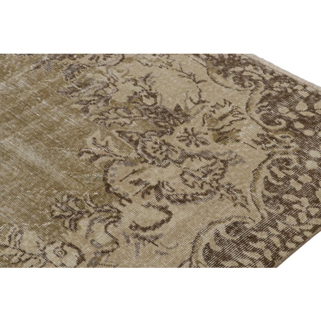 Vintage Zeki Muren Rug in Beige and Brown For Sale In New York - Image 6 of 7
