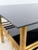 Gold Hollywood Regency Postmodern Brass and Black Glass 2-Tier Coffee Table, 1960s For Sale - Image 8 of 10