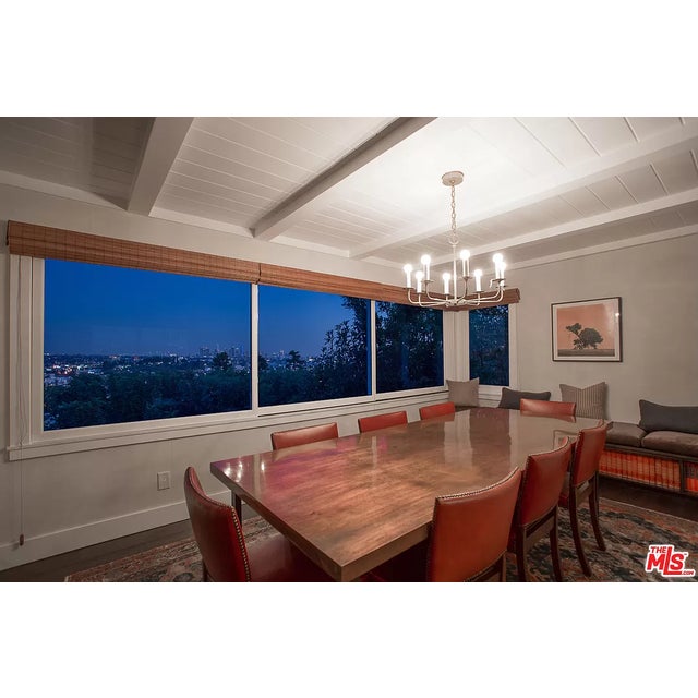 Copper Dining Room Table With Moore & Giles Leather Dining Chairs Set