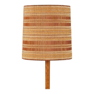 1960s Maria Kipp Raffia Lampshade in Burnt Sienna and Honeycomb Stripe For Sale