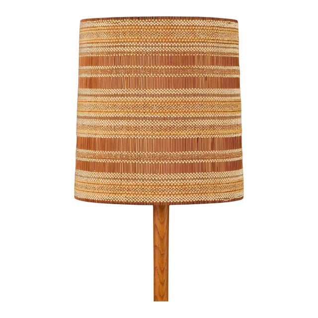 1960s Maria Kipp Raffia Lampshade in Burnt Sienna and Honeycomb Stripe For Sale