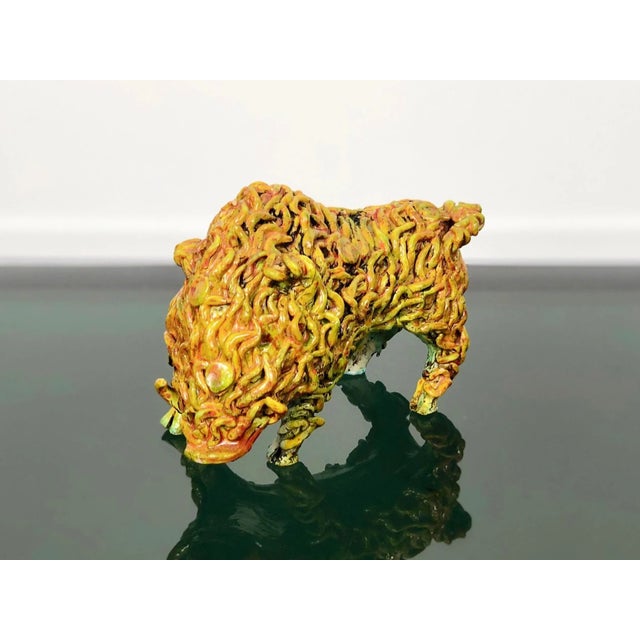 Italian Ceramic Boar Animal Sculpture by Gianluigi Mele, 1970s For Sale - Image 3 of 8