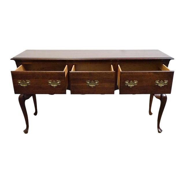 Late 20th Century Cresent Furniture Solid Cherry Traditional Style 62" Sideboard Buffet For Sale - Image 5 of 12