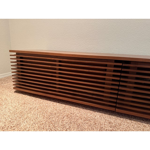 Design Within Reach ***Mint Condition Design Within Reach Line Media Console Walnut Wood 71"** For Sale - Image 4 of 18