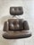 Mid century modern iconic lounge chair and ottoman by Charles Eames for Herman Miller, featuring brand new olive...