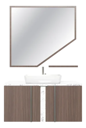 Bishop SW 160 Cabinet and Mirror by Estro Collezioni, Set of 2